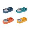 Dog Double Bowl with Silicone Mat Cat Pet Food Water Feeder Drinking Bowls Stainless Steel Anti-Choking Non-Slip Basin Dog Bowl