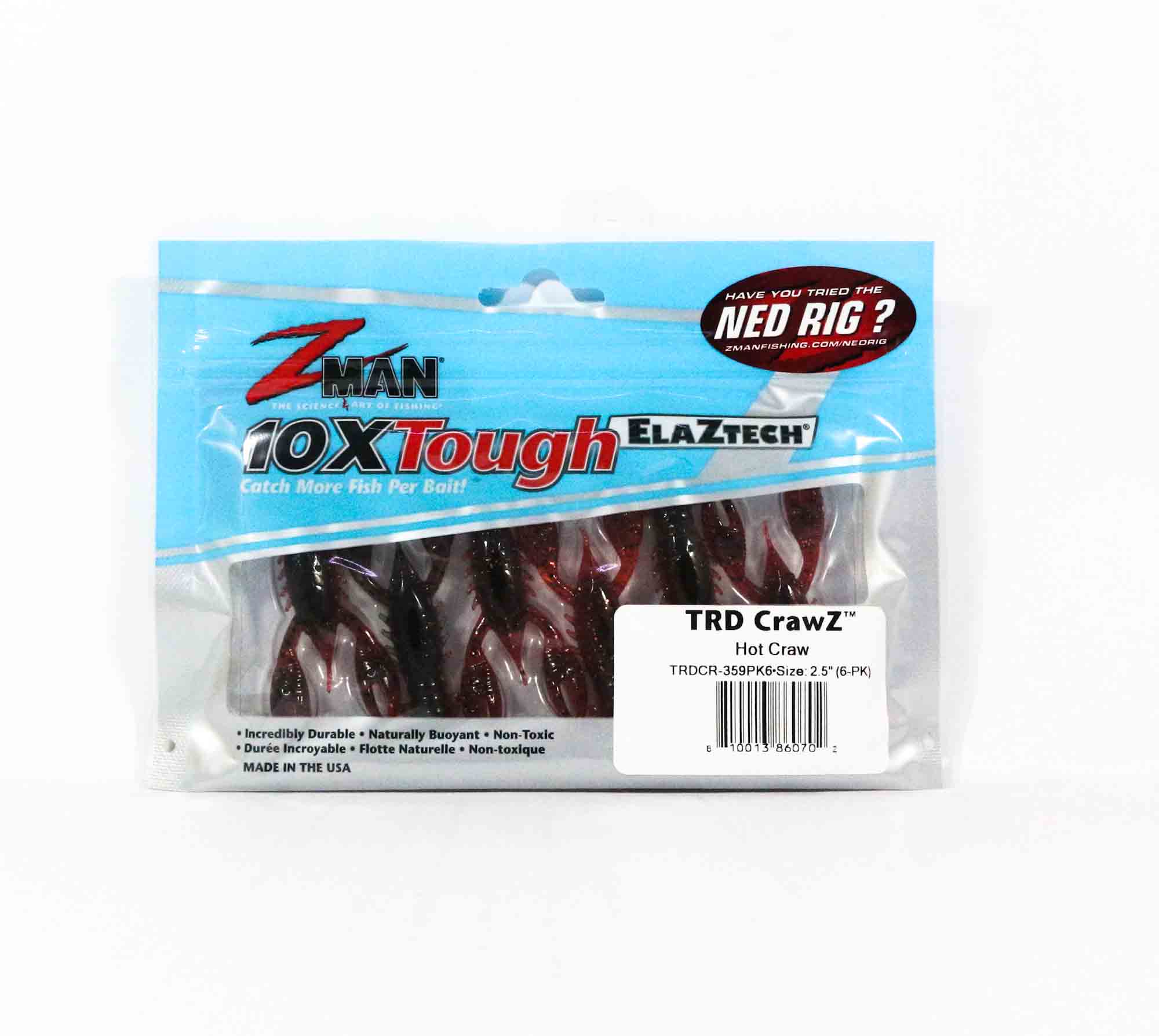 

Zman Soft Lure TRD Crawz 2.5 Inch 6/Pack Hot Craw (0702)