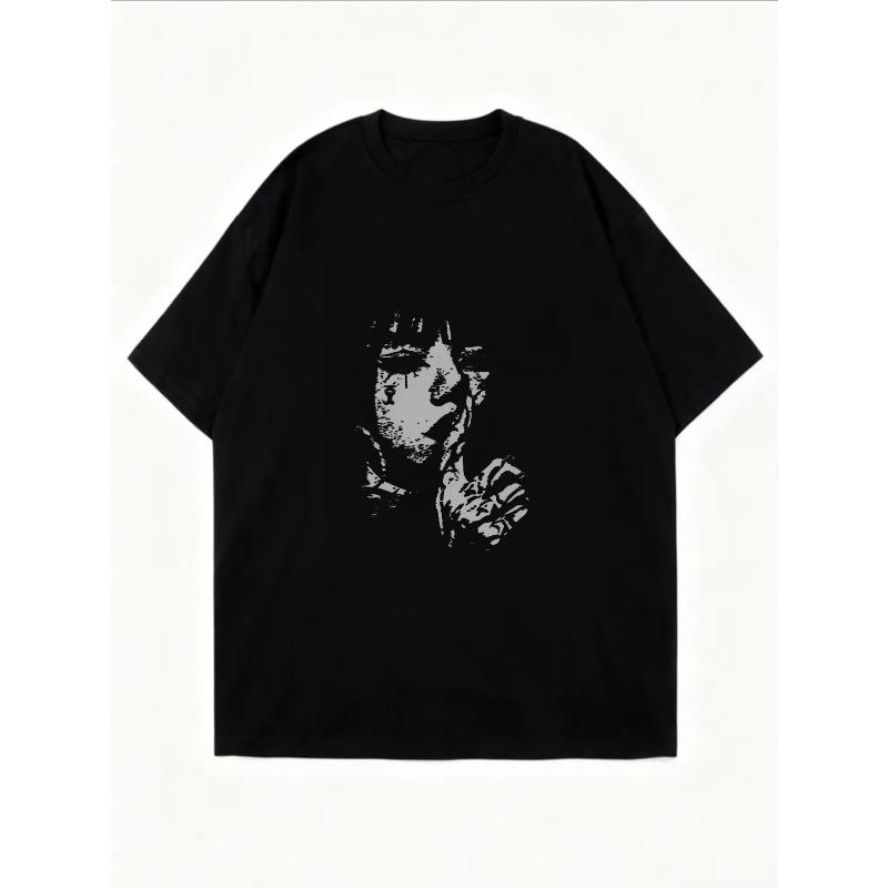 White Oversized T-Shirt With Abstract Print For Casual Wear