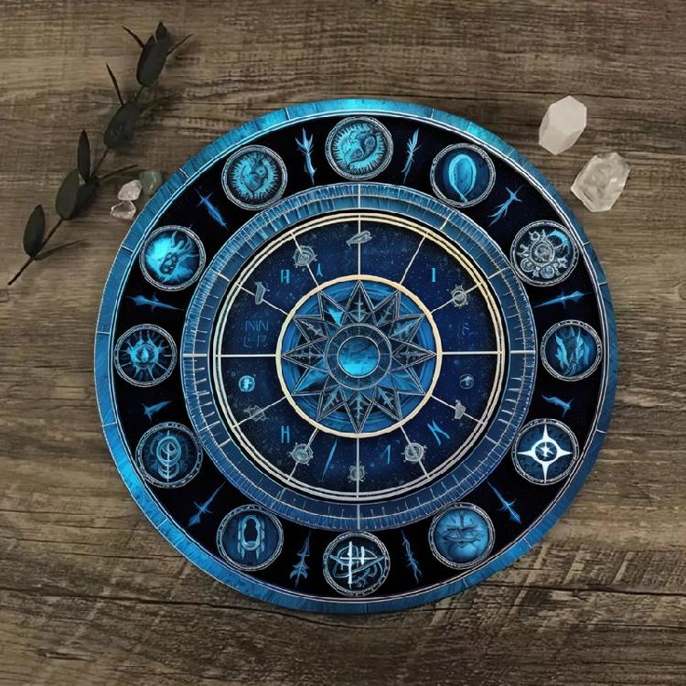 Constellations Astrology Pendulums Mat Tarots Rubber Tablecloth Desk Decoration Tarots Card Pad Pendulums Ceremony Mat