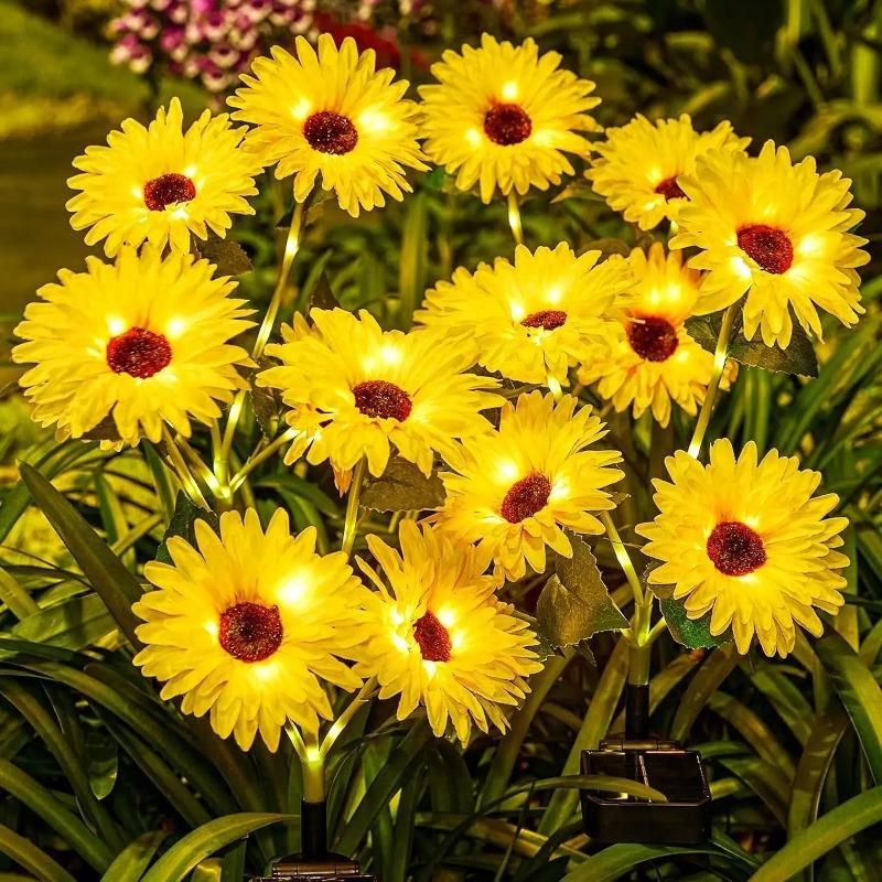 6 Head Solar Powered Sunflower LED Garden Light Luminous Pole Lawn Landscape Night Lamp Outdoor Yard Patio Decorative Lighting