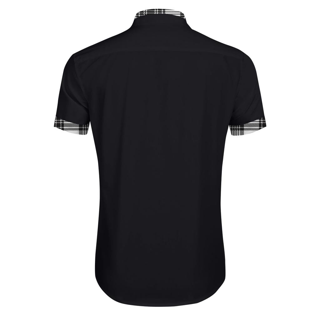 Camisas de manga corta con botones estampados a cuadros para hombre Camisas de manga corta de moda casual para hombre