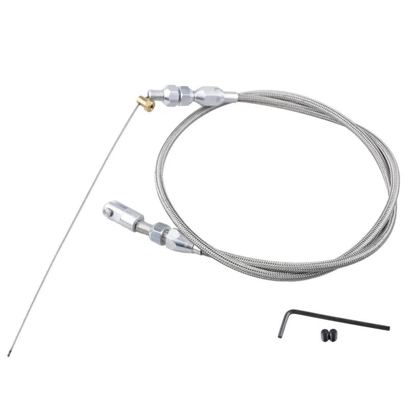36" Throttle Gas Cable Kit Stainless Steel Braided For 97-07 Chevrolet/Chevy LS1 Engine 4.8L 5.3L 5.7L 6.0L Silver