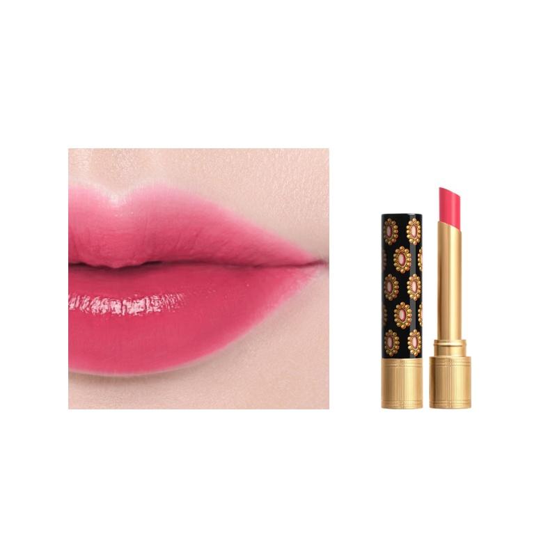Gucci lipstick Gem Lips Colorful Glaze Creamy Moisturizing Thin Tube Colored Glass Lip Gloss Cosmetics #412 Princess Naha Rose without gift box