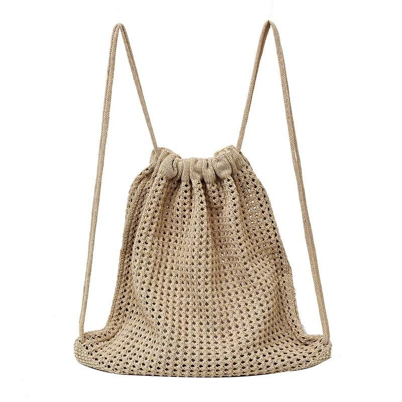 

Summer Lightweight Basket Weave Crossbody Bag Stylish Simple Fashion Trend Beach Bag City Casual Style Dual Shoulder Strap 36x38cm хакі