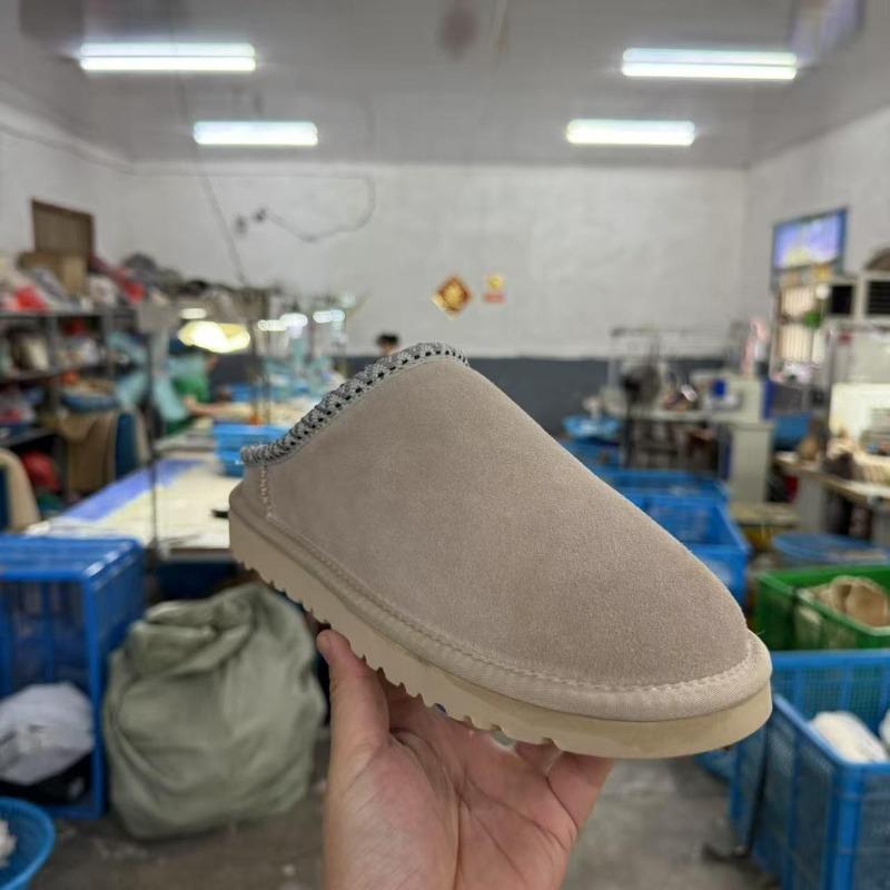 New half bag and snow boots women's fur integrated cotton boots slippers cowhide wool velvet non-slip