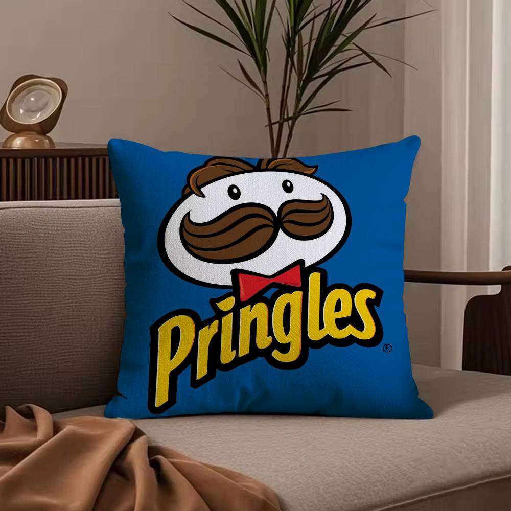 Bearded P-Pringles Pillow Case Anti-dustmite Pillowcase Invisible zipper silky short plush Sofa cushion cover