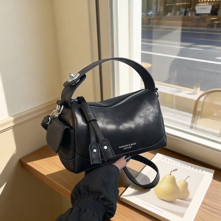 Soft leather mini Boston bag women's shoulder messenger bag