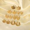 Stainless Steel Leaves Earrings For Women Gold Color Slim Texture Leaf Drop Earrings