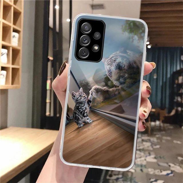 Cool Animal Big Cat Tiger Soft Phone Case For Samsung Galaxy A52 A53 A12 A13 A22 A23 A32 A33 A72 A73 5g A02s A03s A50s Pattern C