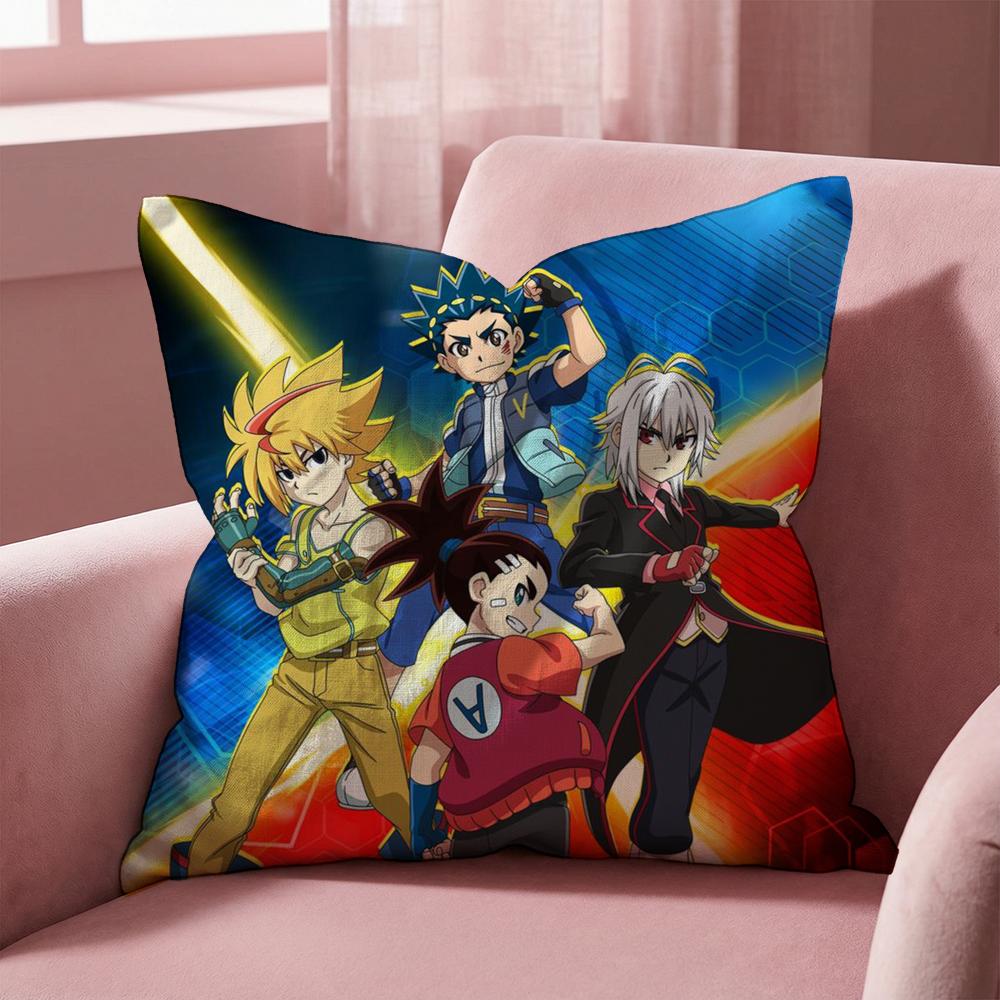 Hot Anime B-Beyblade Cushion Cover Multi-Scene Pillow Cover for Home & Car - Reversible, Soft & Durable for Daily Use