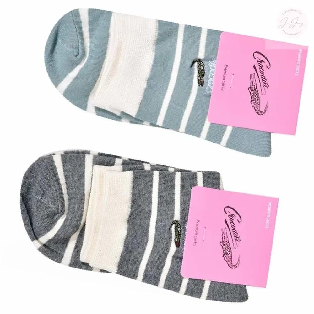 Crocodile Women s Casual Mid-Length Socks Women s Mid-Length Socks Women s Pretty Socks Hiking Socks 24cm Random Shipping (5 Pairs)
