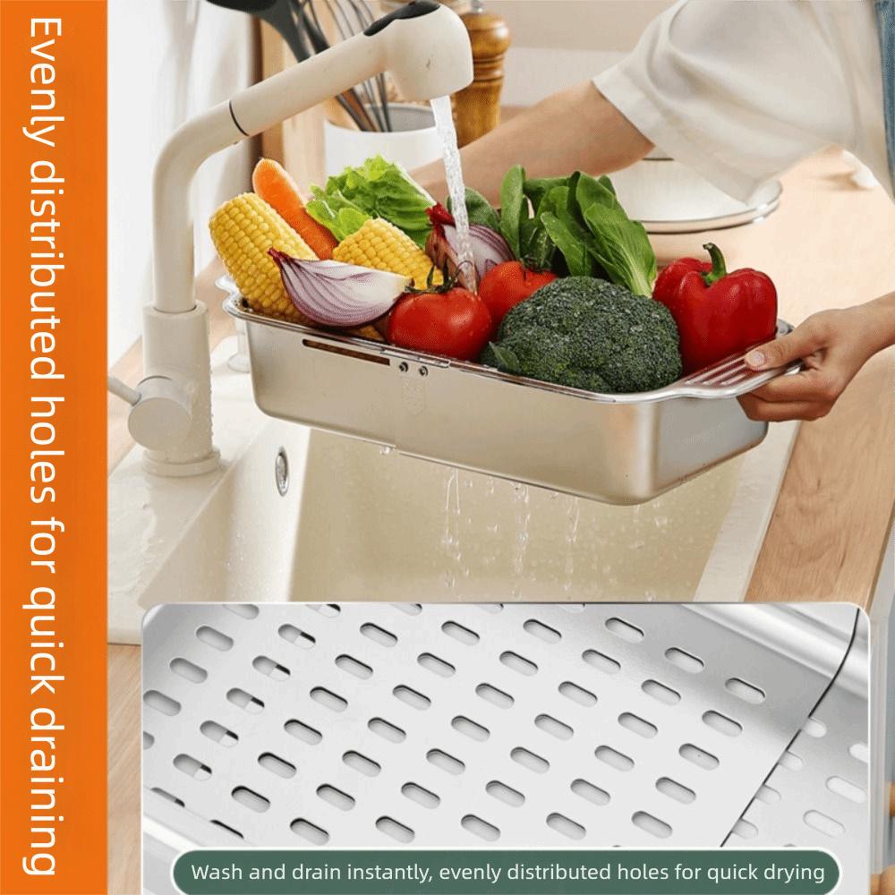 Retractable Extendable Dish Drainer Thickened Kitchen Sink Rack Over Sink Organizer  Plates