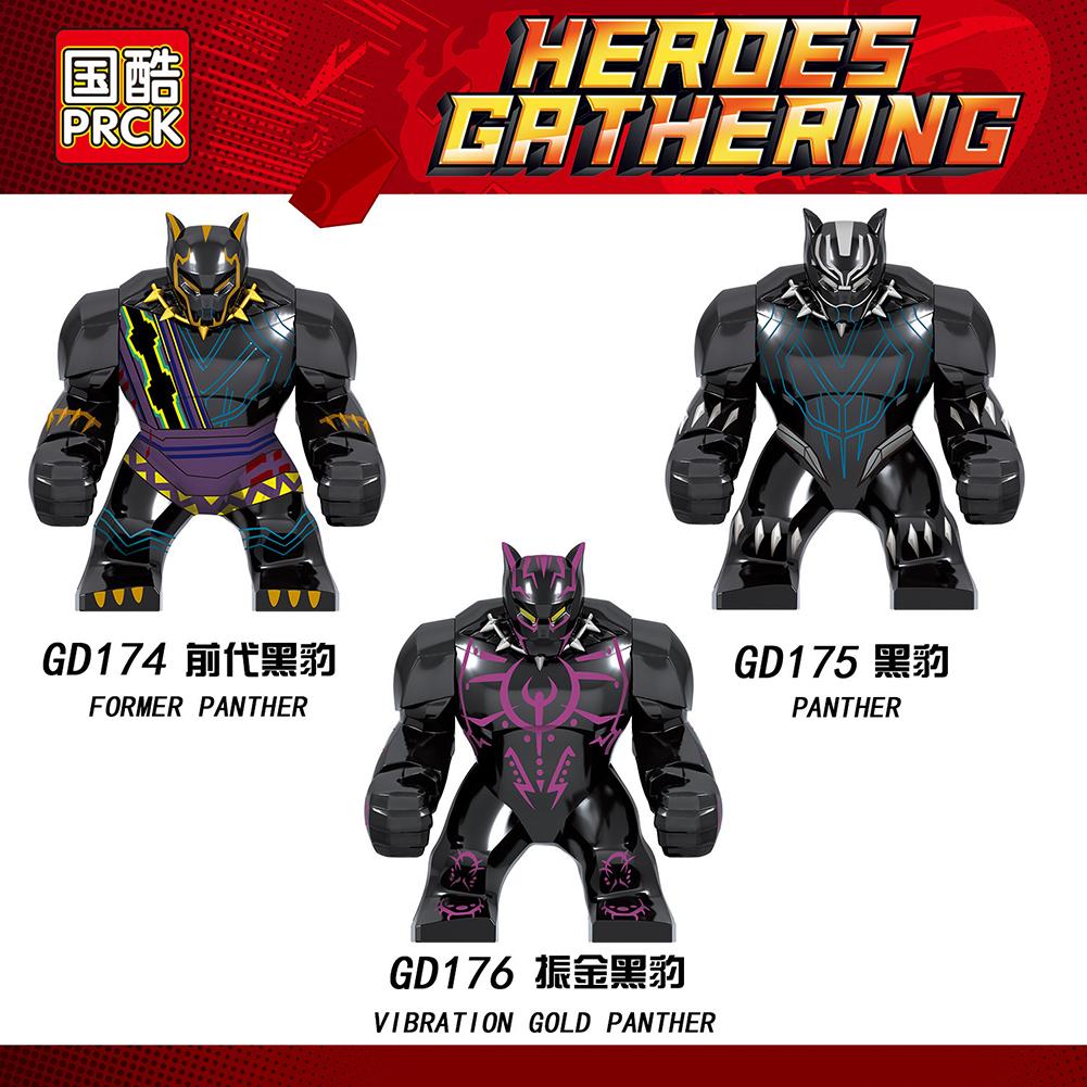 Baustein Spielzeug Marvel Heroes Black Panther Einzelne große Puppe Kunststoff Baustein Puppe