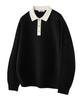 UNTAPPED STUDIO Oversized Color Block Collar Hacci Knit 3 Colors
