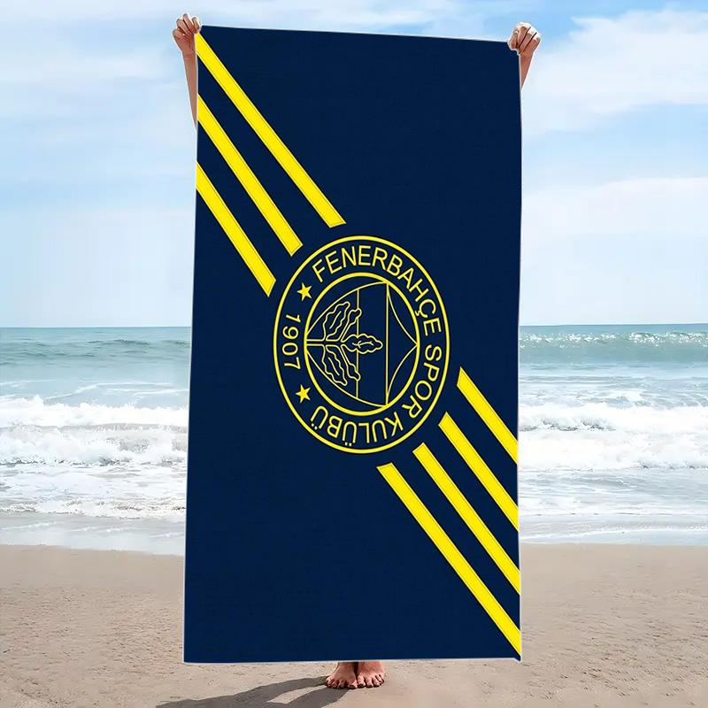 Fenerbahçe Logo Print Beach Towel, Large Soft Quick Dry Towel for Beach Camping Swimming
