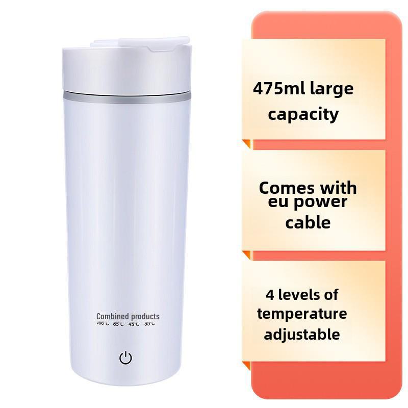 Compact Electric Travel Kettle - Portable Heated Water Cup and Insulated Health Pot