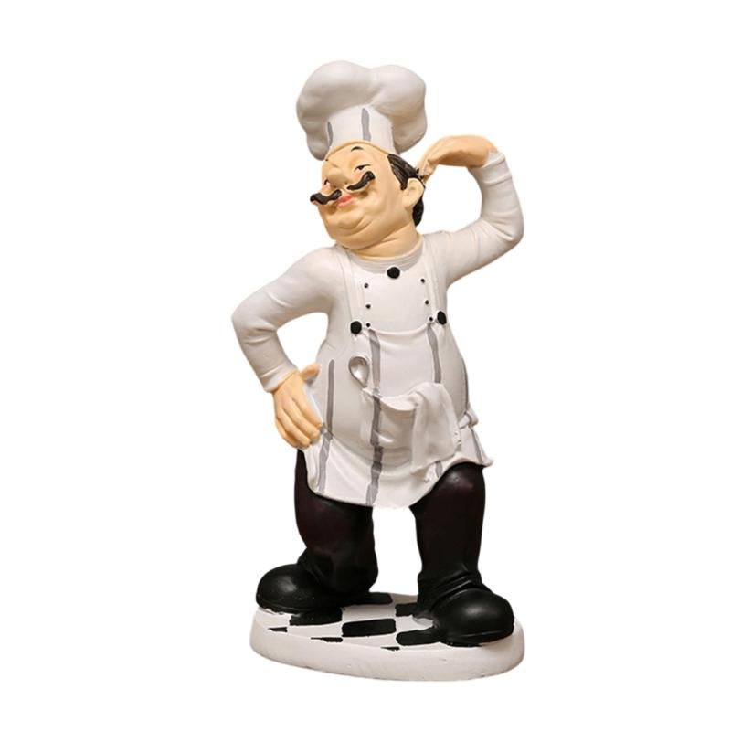 Artistic Miniature Chefs Statue Resin Cooking Craft Figurine Collectible Ornament For Kitchen and Dining Room Display