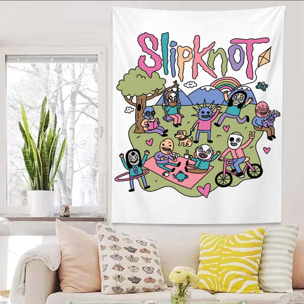 SSlipknot Original Printed Tapestry Heavy Metal Rock Fan Bar Bedroom Wall Aesthetic Background Cloth Decoration