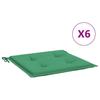 Garden Chair Cushions 6 Pcs Green 40x40x4 Cm Oxford Fabric