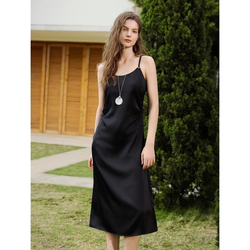 ELLE French Satin A-Line Slip Dress M