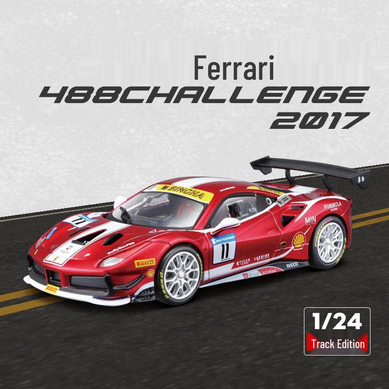 

Bimego Ferrari 488 1:24 Литая модель автомобиля - Гоночное украшение и подарок на День святого Валентина.