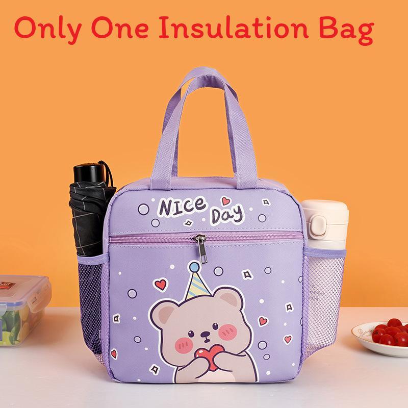 

Cartoon Kids Lunch Bag With Insulated Oxford Fabric For School And Picnic Use Style H