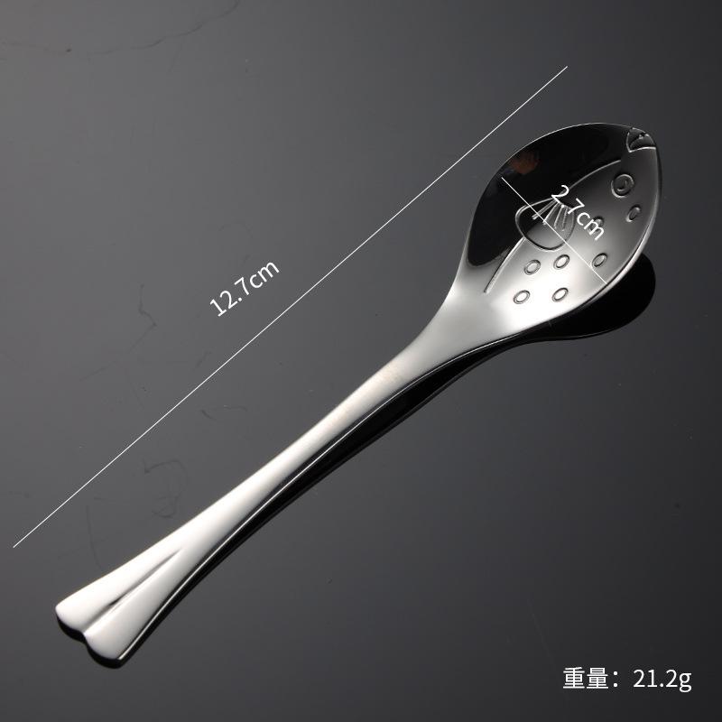 304 Stainless Steel Ocean Fish Fork Spoon Coffee Stirring Stick Dolphin Whale Series Creative Children's Western Tableware