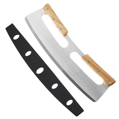 Pizza Cutter With Wooden Handles Stainless Steel Pizza Slicer Wheel Kitchen Tool For Home Event Party