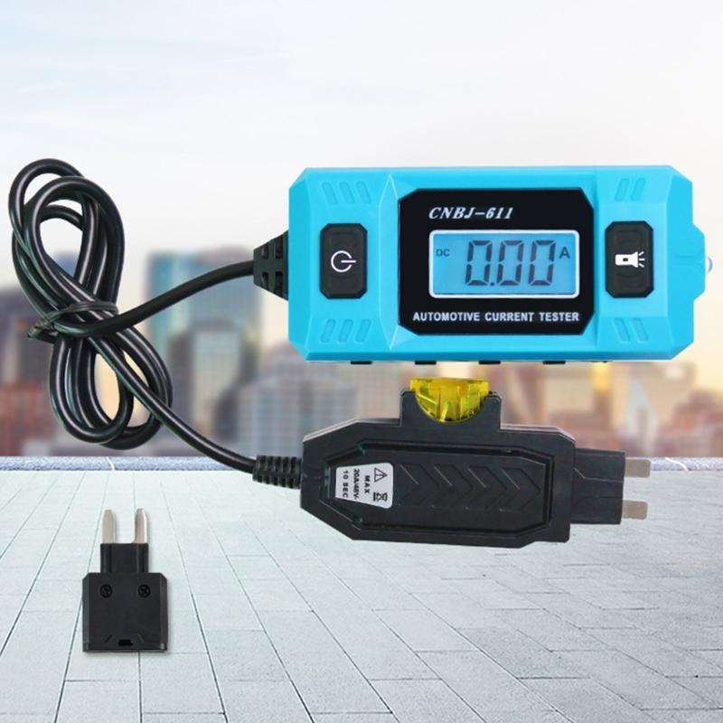 Tester di Corrente per Veicoli Strumento Diagnostico Display LCD Retroilluminato Tester di Rilevamento Guasti 0,01A~19,99A Analizzatore di Perdite