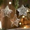 Crystal Glass Christmas Ornaments with White Diamond & Glitter, Hanging Ball Decor for Xmas Tree