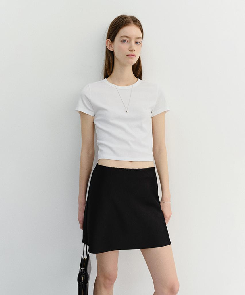 Deonseuteu Cropped Slim Top_Udts6B224_White