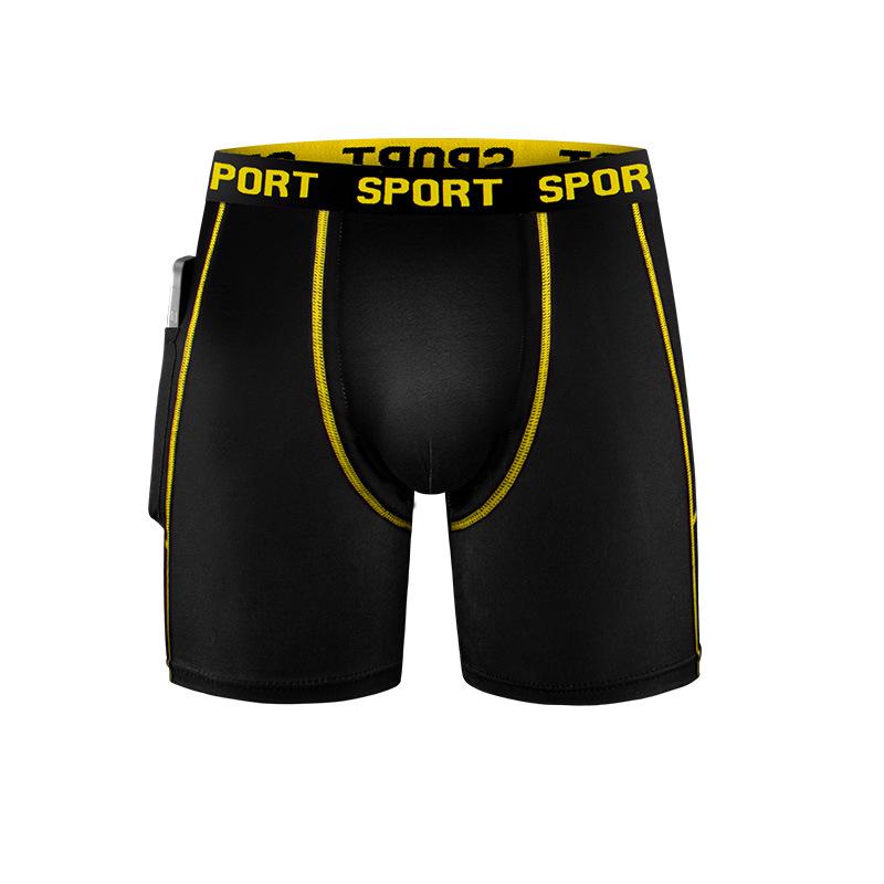 Men s Mid-Length Solid Color Breathable Outdoor Boxers with Pockets S (EU)
