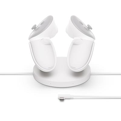 Meta Quest Compact Charging Dock Compatible with Meta Quest Expansion Charging Cable for Headsets Wirelessly Charges Touch Plus Controllers 3/3S