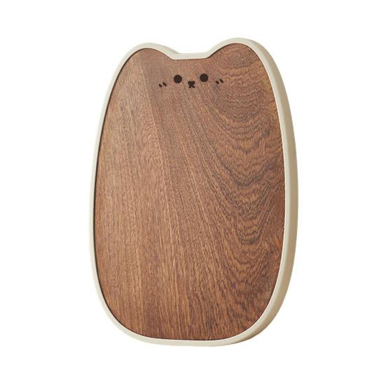 Wood Chopping Board Cat Shape Charcuterie Board Non-Slip Cutting Board for Kitchen Meal Prep Serving Tray for Vegetables Meat
