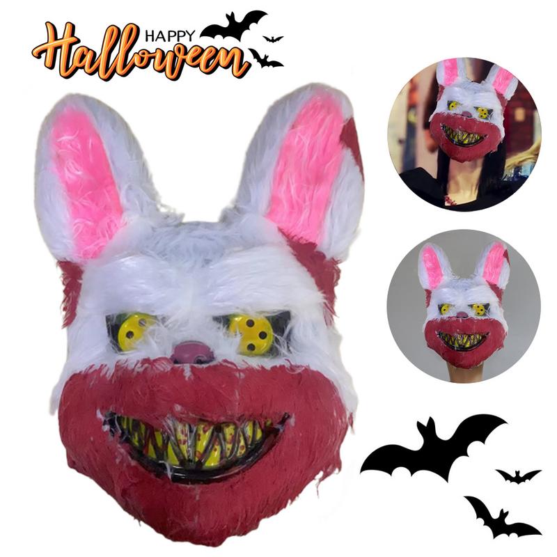 2025 Halloween Cosplay Face Mask Fancy Party Stage Make-up Scary Rabbit Cartoon Head Cover Carnival Costume Prop Masquerade Mask
