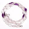 Natural Crystal Amethyst Gemstone Mix Shape Smooth Beads Necklace 17" UB-2904 UB-2904