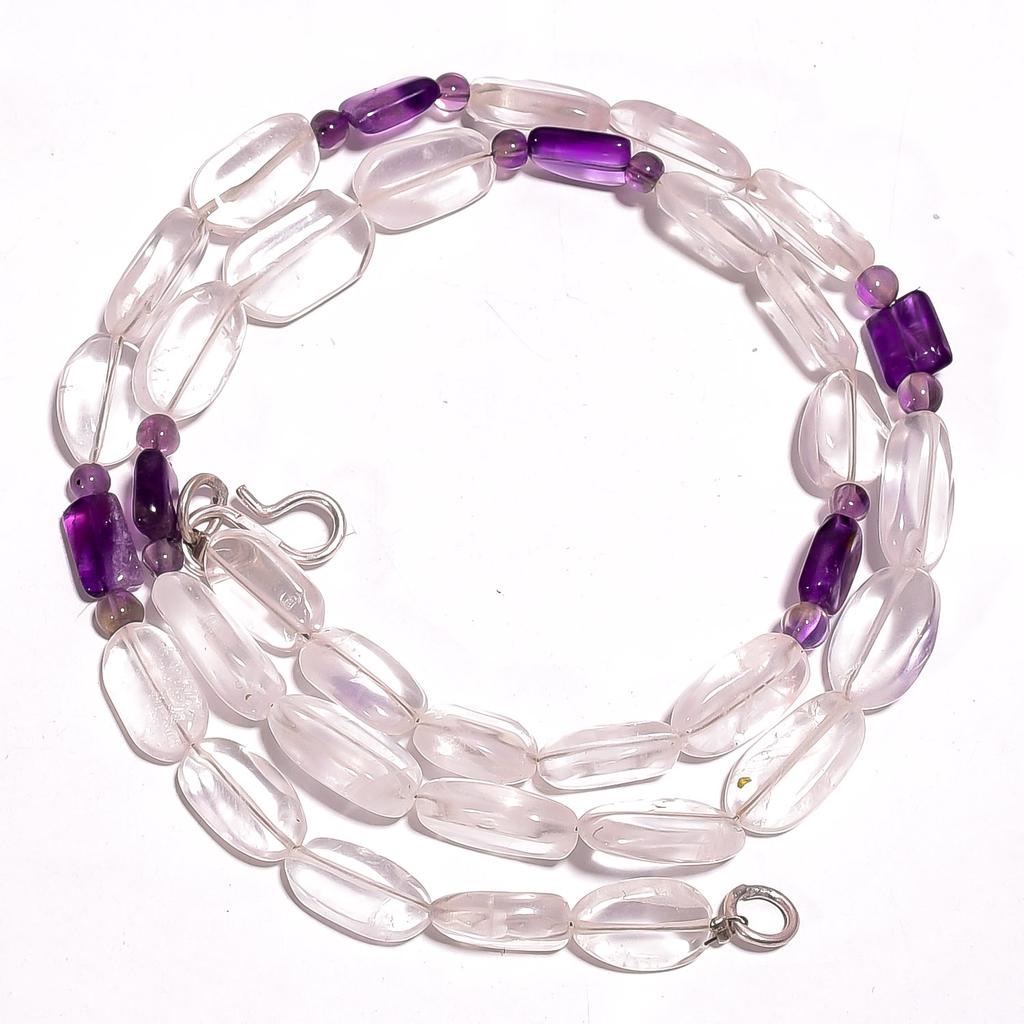 Natural Crystal Amethyst Gemstone Mix Shape Smooth Beads Necklace 17" UB-2904 UB-2904