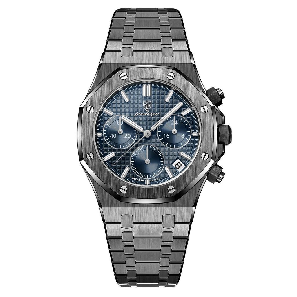 Fashion Man Wristwatch Waterproof Stainless Steel Luminous Men Watch Chronograph Date Luxury Quartz Men's Watches