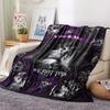 1Pc Skull Couple Print Flannel Blanket, High quality Comfortable for All Seasons, Home Decor, Warmth and Comfort, Perfect for Christmas Gifts