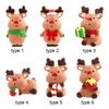 Mini Deer Figurines Resin Elk Toys Cake Topper Miniature Snow Scene Micro Landscape Home Decoration Christmas Supplies Craft