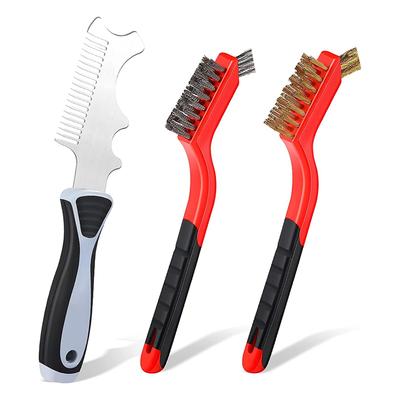 2025+3 Pcs 4-in-1 Paint Brush Comb Wire Brush Set, Brush Roller Cleaner Tool Cleaning Scrubbing Dirt Paintbrush Cleaners