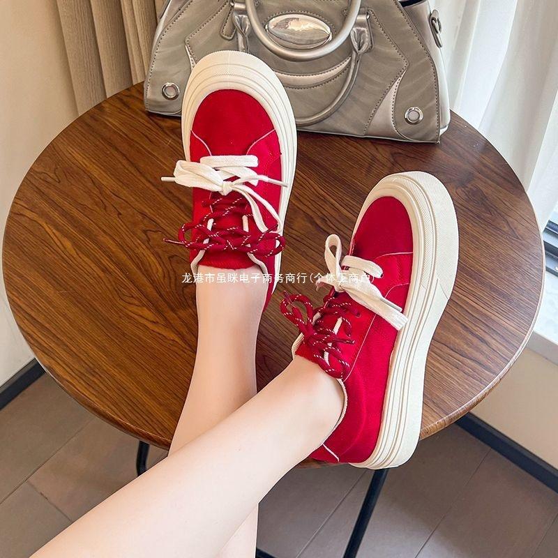 Black canvas shoes women's 2025 autumn new Korean version of student platform shoes versatile casual campus wind shoes women