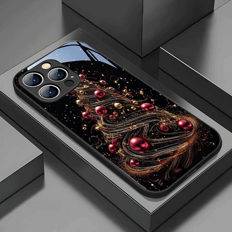 

Скляний чохол для телефону з візерунком ялинки для iPhone 11 12 13 14 15 16 17 Pro Max 16E 17Air 7 8 15 Plus XR XS X iPhone 7