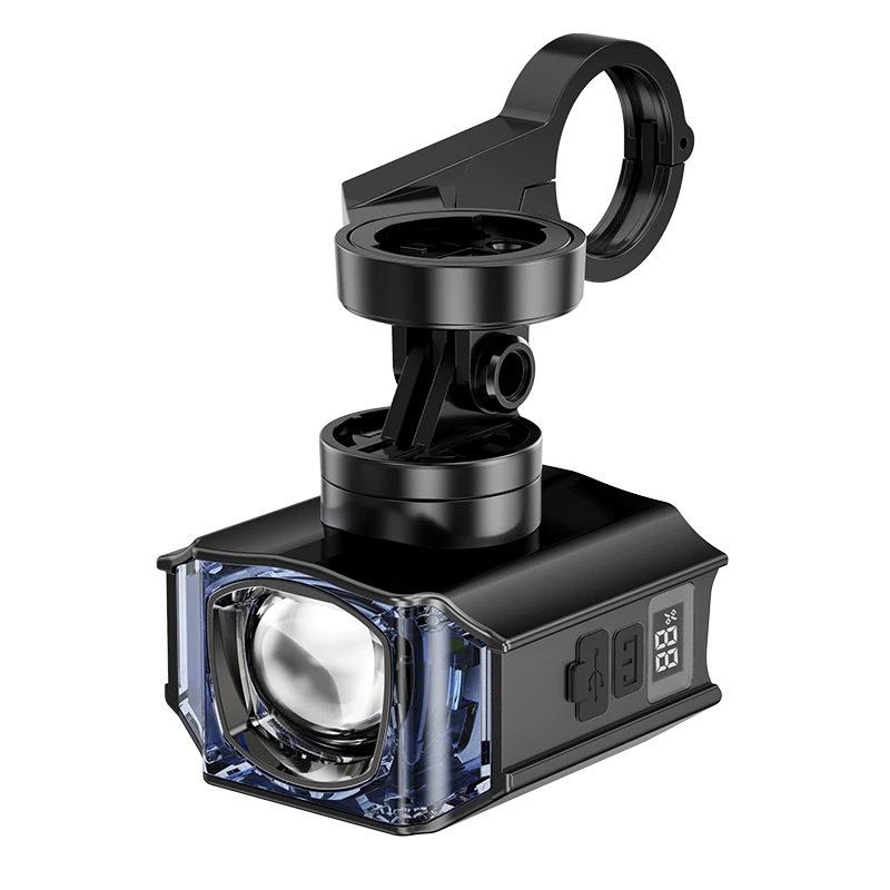 Aluminum Alloy Wireless Remote Bicycle Light, High/Low Beam, High Lumens, Electric Display, Quick Release, Wide Flood Cycling Light.