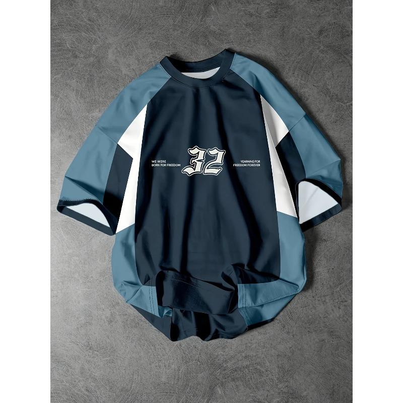 Men s casual 3D printed 32 pattern top summer round neck casual outdoor trend sports breathable T-shirt XS