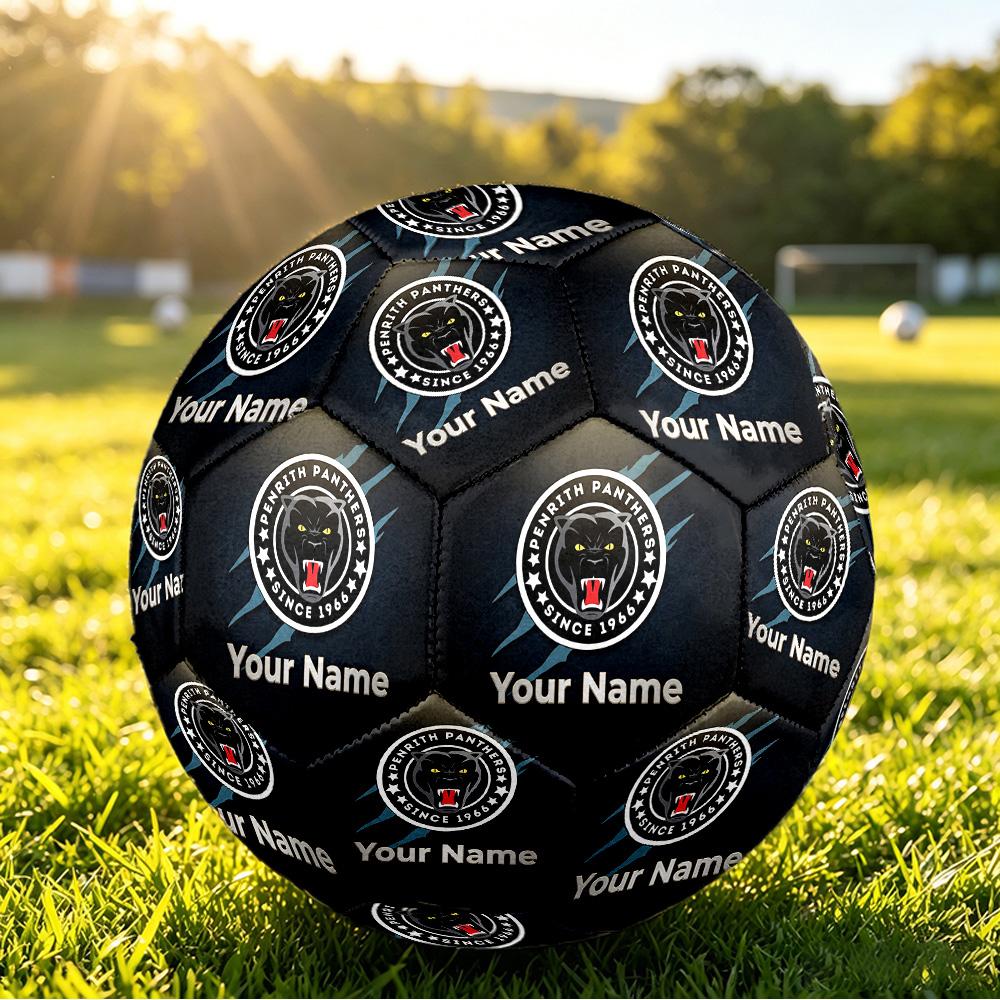 Penrith Panthers Size 5 Football, Custom Name Text Personalized Soccer Ball Sport Training Gift