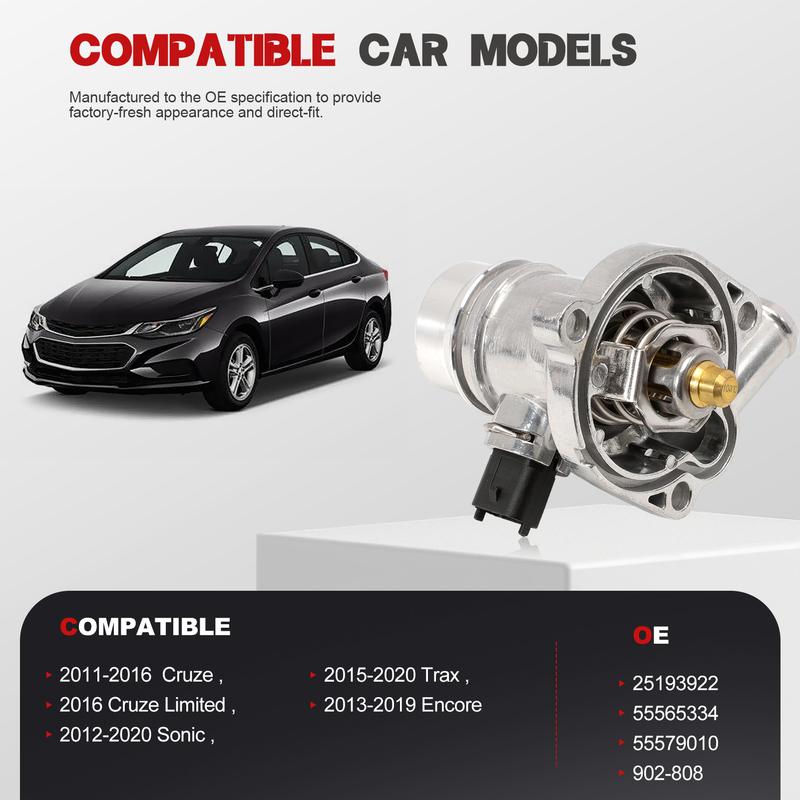 25193922 Aluminum Coolant Thermostat Housing & Water Outlet kit For Chevy Curze 2011-2016 Sonic 12-20 Trax 2015- 55565334