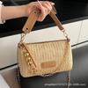 Straw Bag Women's Bag 2025 New Fashion Chain Messenger Bag Mini Woven Shoulder Pillow Bag Rattan Beach Bag