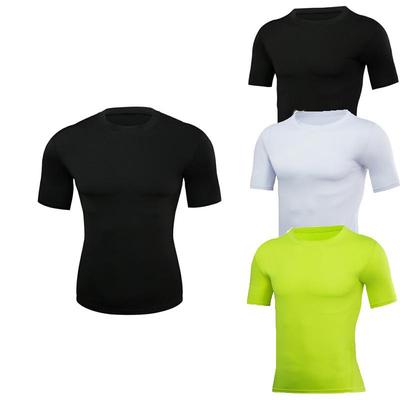 Men's Quick-Dry Compression Running T-Shirt - Breathable, Sweat-Wicking, Elastic Fit for Outdoor Sports and Gym Training